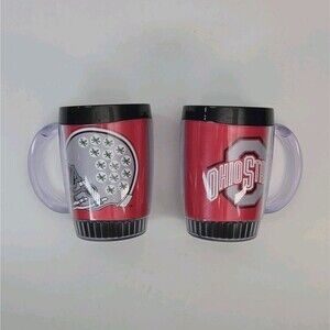 Ohio State Buckeyes Insulated Coffee Cup Mug Vision USA Made NCAA Lot of TWO Set